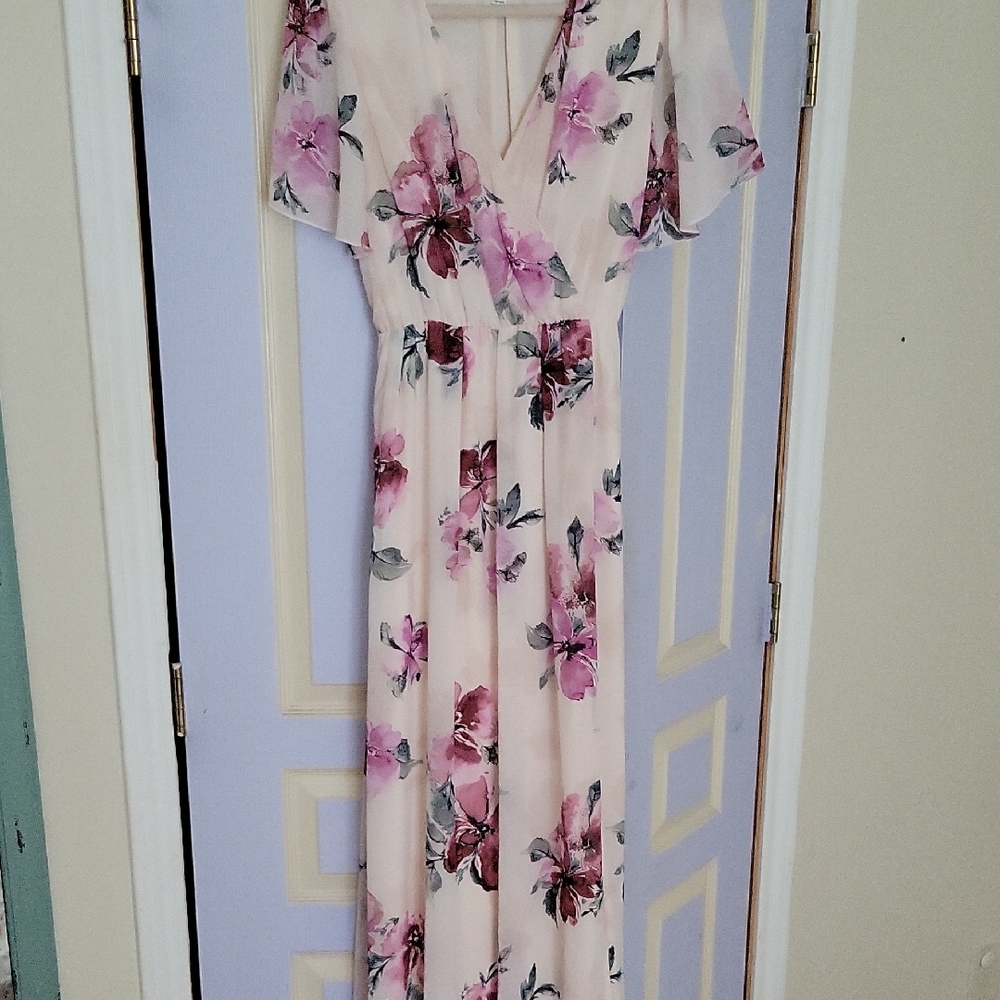 Floral Pink Maxi Dress